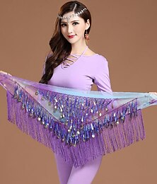billige -Magedans Hofteskjerf til magedans Dame Trening Chiffon Gull Mynter Jul / Halloween / Prinsesse Magedans Hofteskerf / Alver / Sexy temakostymer / Sexy servitriser og tjenestepiker / Pirater
