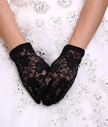 cheap -Spandex / Lace / Polyester Wrist Length Glove Classical / Bridal Gloves / Party / Evening Gloves With Solid Wedding / Party Glove