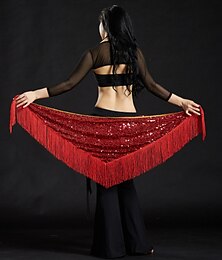 cheap -Belly Dance Hip Scarves Women's Performance Polyester Sequin / Tassel Hip Scarf