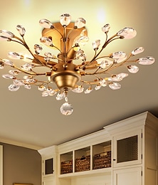 olcso -62 cm-es csillár fürt dizájn mennyezeti lámpa LED süllyesztett lámpák fém antik sárgaréz elegáns és luxus 110-120v 220-240v ce minősített virág dizájn