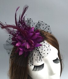 voordelige -netto fascinators kentucky derbyhoed/hoofddeksels met bloemen 1pc bruiloft / speciale gelegenheid / feest / avond hoofddeksel