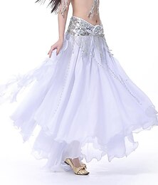 abordables -Danse du ventre Jupes Paillette Femme Utilisation Taille haute Mousseline de soie