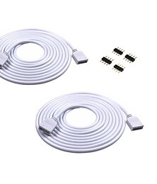 baratos -2pcs 4 pinos cabo de extensão rgb led tira luz cabo conector diy para smd 5050 3528 2835 rgb 2m 6,6 pés