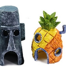 economico -mini acquario ornamenti per acquario cartone animato casa di ananas per acquario decorazione acquario accessori per la casa