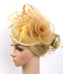 voordelige -veren / net fascinators kentucky derbyhoed / bloemen / hoofddeksel met bloemen 1pc speciale gelegenheid / paardenrace / damesdag hoofddeksel