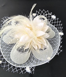 cheap -Feather / Net Fascinators Kentucky Derby Hat / Flowers / Hats with Feathers / Fur / Floral 1PC Wedding / Special Occasion / Ladies Day Headpiece