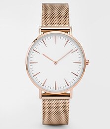 abordables -Relojes de cuarzo para Mujer Hombre Analógico Cuarzo Elegante Color puro Minimalista Casual Clásico Sencillo Acero Inoxidable 304 Acero Inoxidable