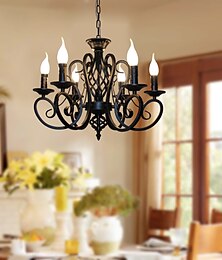 ieftine -6-Light 53 cm Stil lumânare Candelabre Metal Pictate finisaje Tradițional / Clasic 110-120V 220-240V