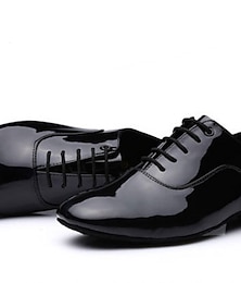 baratos -Homens Sapatos de Dança Latina Dança de Salão Sapatos de Personagem Ensaio / Prática Sola Inteiras Salto Baixo Preto