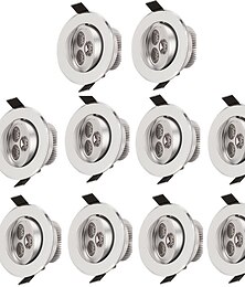 abordables -10pcs 3 W 300 lm 3 LED Beads Easy Install Recessed LED Ceiling Lights Warm White Cold White 85-265 V Ceiling Commercial Home / Office / 10 pcs / RoHS / CE Certified