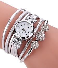 abordables -Reloj de Pulsera Relojes de cuarzo para Mujer Analógico Cuarzo Moda Elegante Lujo Casual Costoso Diamantes Sintéticos pulsera Aleación Cuero Sintético