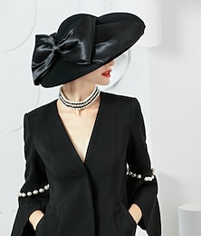 economico -cappelli da festa di nozze da donna eleganti cappelli di lana e seta in stile classico femminile copricapo per copricapo da giorno per donna per il tea party