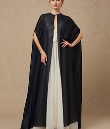 cheap -Sleeveless Capes Chiffon Wedding / Party / Evening Women's Wrap With Draping / Button / Solid