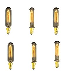 economico -6 pz 40 w edison vintage lampadina a incandescenza e14 t10 dimmerabile decorativo antico lampada a filamento lampadina per interni appeso a parete plafoniere ambra calda 220-240 v