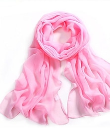 cheap -Women's Chiffon Scarf Party Evening Street Dailywear Wine Black Pink Scarf Pure Color / Basic / Winter / Spring / Summer / Vintage