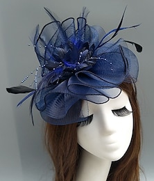 ieftine -Feather / Net Fascinators Kentucky Derby Hat/ Headpiece with Feather / Floral / Flower 1PC Wedding / Special Occasion / Tea Party Headpiece