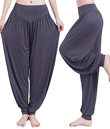 abordables -Pantalones harem para mujer, transpirables, de secado rápido, que absorben la humedad, zumba, danza del vientre, yoga, bombachos, pantalones, morado claro, blanco, negro, modal, spandex, tallas