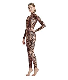economico -Costumi zentai con motivi Costume Cosplay Catsuit Stile Artistico Cartone animato Snello Fantasia animale Costume di Carnevale Tuta Intera Per donna Sesso Costume Sexy Leopardo Modello di pelliccia