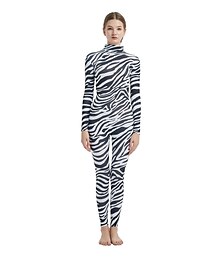 economico -Costumi zentai con motivi Costume Cosplay Catsuit Zebra Costume di Carnevale Tuta Intera Per uomo Per donna Sesso Costume Sexy Modello di pelliccia animale Zebra Spandex Lycra Elastico Costume per