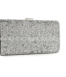preiswerte -Silberne Glitzer-Clutch für Damen, elegante Abendtasche mit Metallrahmen – ideal für Hochzeiten, Partys und formelle Anlässe