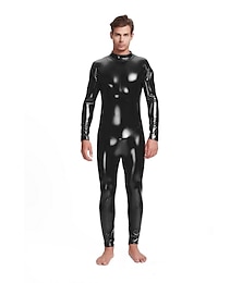 abordables -Costumes Zentai Costume de cosplay Combinaison Costume de Carnaval Combinaison Intégrale Homme Femmes Sexe Déguisement Sexy Couleur Unie Latex Spandex Lycra Costume pour Halloween Carnaval Mascarade