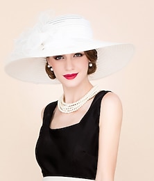 abordables -Chapeau Kentucky chapeaux chapeau de soleil en organza occasion spéciale fête  soirée course de chevaux Melbourne Cup avec accessoire floral headwear pour impressionner robe jour de course