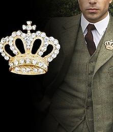 voordelige -Voor heren Kubieke Zirkonia Broches Retro Stijlvol Creatief Kroon Luxe Modieus Brits Broche Sieraden Zilver Goud Voor Feest Dagelijks