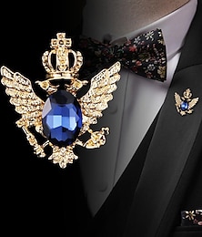 voordelige -Voor heren Kubieke Zirkonia Broches Retro Stijlvol Elegant Modieus Brits Broche Sieraden Blauw Zwart Voor Bruiloft Feestdagen