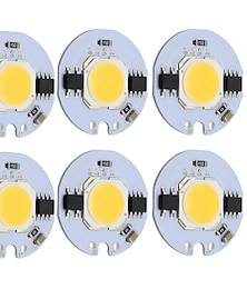 billige -9w rund cob led chip smart ic ac 220v for diy taklampe downlight spotlight varm / kald hvit (6 stk)