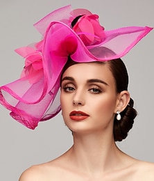 cheap -Flowers Feather Net Kentucky Derby Hat Fascinators Headpiece with Feather Floral 1PC Horse Race Ladies Day Melbourne Cup Headpiece