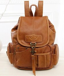 economico -zaino vintage da donna in similpelle con tasche multiple e chiusura con fibbia - elegante e funzionale per l'uso quotidiano