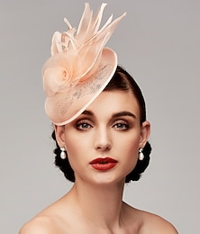 ieftine -plasă cu pene pălărie Kentucky Derby cască fascinatoare cu pene floare florală 1 buc nuntă cursă de cai ziua doamnelor cupa melbourne cască