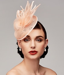 economico -fascinators piuma netto kentucky derby cappello fascinators copricapo con piuma floreale fiore 1pc da sposa corsa di cavalli giorno delle donne melbourne cup copricapo