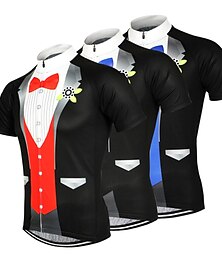 voordelige -Voor heren Wielrenshirt Korte mouw Fietsen Shirt Kleding Bovenlichaam met 3 achterzakken Bergracen Wegwielrennen Ademend Sneldrogend Vochtregelerend Rits Aan De Voorzijde Zwart Geel Roze T-shirt met