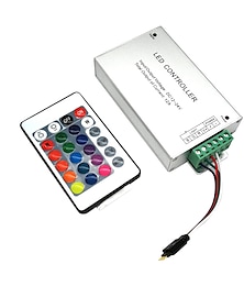 cheap -DC12V-24V 12A 144W 24Key IR Remote Controller Aluminum shell for RGB LED Strip 5050 3528 SMD