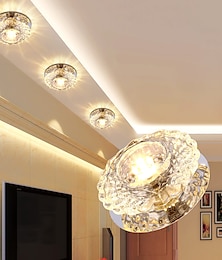 billiga -1-ljus 10 cm led taklampa i kristall unik design infällda lampor elektropläterade modern lyxig kristall veranda ljus korridor lampa gångljus ac110-240v 3w