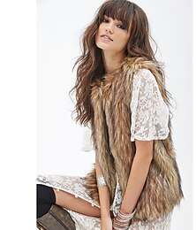 billige -ermeløse vester fuskepels høst bryllup / fest / kveld kvinners sjal med solid