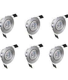 abordables -6pcs 3 W 300 lm 3 LED Beads Easy Install Recessed LED Recessed Lights Warm White Cold White 85-265 V Commercial Home / Office Living Room / Dining Room / RoHS / CE Certified