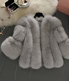 cheap -Long Sleeve Coats / Jackets Faux Fur Fall Wedding / Party / Evening Women‘s Wrap With Solid