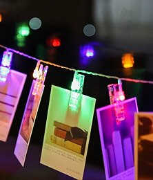 billige -elegant bryllupsmottak fest LED-lysslynge lys 4m med 40 fotoklips 40 LED for sovesal soverom veggdekor bryllup dekorasjoner batteridrevet eller usb eventyr blinklys hengende bilder kort