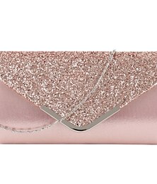 voordelige -dames clutches pu leer voor avondbruidsfeest met glitter effen kleur glitterglans in zwart zilverroze