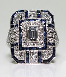 economico -1 pc Anello a fascia Anello For Per donna Multicolore Matrimonio Appuntamento Lega Classico Taglio smeraldo pavimentare