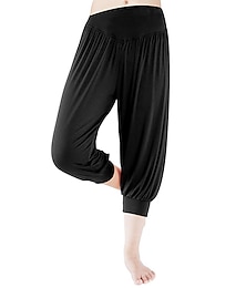 preiswerte -Damen Haremshose schnell trocknend leicht hoher Bund Yoga Zumba Fitness Fitnesstraining Pumphose Caprihose modisch weiß schwarz grün Modal Übergröße Sport Activewear hochelastisch locker / königsblau