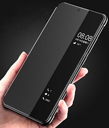 cheap -Phone Case For Huawei P30 P30 Pro P20 P20 Pro Psmart plus 2019 Honor 20 honor 20 pro Honor 30 Honor 30 Pro Y5p Full Body Case Leather Flip Flip with Windows Auto Sleep / Wake Up Solid Color Hard PU
