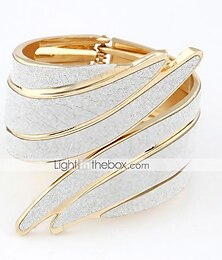 billige -armbånd armbånd bredt armbånd hul mansjett party statement damer vintage åpen legering armbånd smykker regnbue / regnbue / hvit for gaver