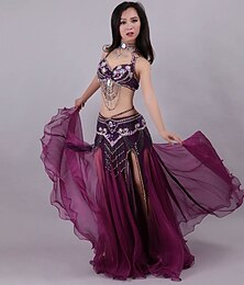 cheap -Belly Dance Costumes Skirts Crystals Carnival Wear / Rhinestones Paillette Women's Performance Training Sleeveless Dropped Polyester