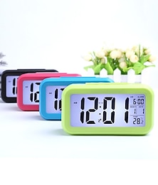 billiga -smart nattlampa digital väckarklocka med datum inomhustemperatur batteridriven sängklocka digital display för sovrum skrivbord presentklocka