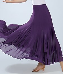 abordables -Danse de Salon Jupes Ruché Femme Entraînement Utilisation Taille haute Spandex
