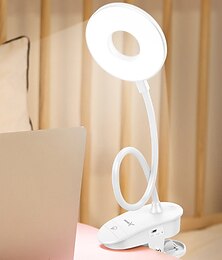 abordables -anillo led clip en libro lectura cama lámpara de luz recargable lectura portátil 2w ligereza ajustable flexible 360 ° usb para maquillaje espejo computadora