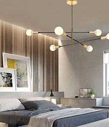 economico -Lampadario 6 luci 105 cm metallo sputnik design lampadario a sospensione finiture verniciate artistico contemporaneo stile nordico camera da letto soggiorno luci 110-120v 220-240v